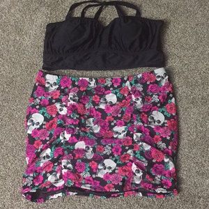 skullTorrid plus size high waisted 2piece swimsuit